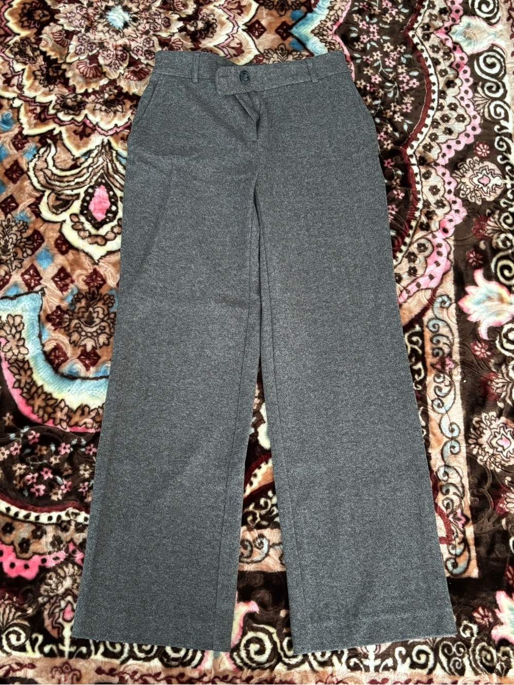 Hilary Radley Gray Wide-Leg Dress Pants